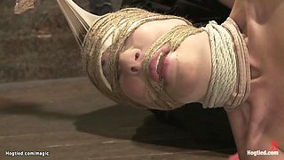 Lesbian tied on the floor fisted
