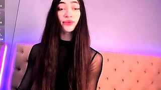 Cute curly brunette solo webcam masturbation