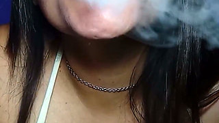 Smoking and Playing with My Deep Navel