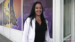 GERMAN SCOUT - Brown Skin Inked Molly Lollipop Pick Up for First Casting Fuck
