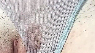 Korean Woman Sits on Top of a Cock with Her Narrow Slit, Creampie and Wet Panties