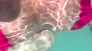 Artemisia Love Sexy and Horny Underwater Showing Her Big Tits in a Super Micro Bikini and You Can See Her Aureolas…