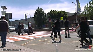 Redhead Euro slut anal fucked in public