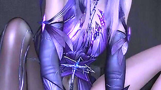 3D Cute Cosplay Babe Teasing the Big Cock to Fuck Her Wet Pussy