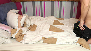Licked Pussy and Fucked a Girl with a Perfect Ass in Her Bed When Her Husband Left for Work.