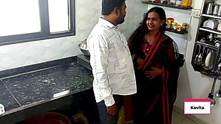 Desi Indian Kavita mother-in-law was fucked by her son-in-law Tatya in the kitchen,Close up natural romantic real expression sex
