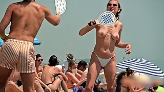 Topless beach beauties #1 - Bouncy boobs special