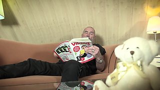 Blond brunette teens in threesome