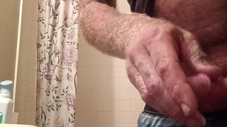 Stroking my hard cock
