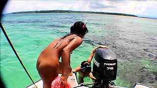 Delicious big boobies brunette lesbians outdoors