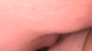 Amateur Pegging wife fucking husbands arse Cum shot