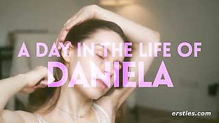 Daniela spends a sexy day on vibrator shower play and a glasses on vlog solo