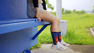 90-sfw Outdoor, Passing Cars Stare at Me, and You Jerk off to My Thighs, Calves and Ass in Short Shorts