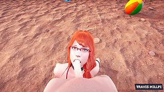 Day of Beach: Nudity Beach with Redhead Stepsister