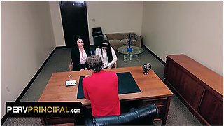 Ryan Mclane, Amirah Sky And Serena Santos - Corrupt Vice Principal Gets Caught Embezzling School Funds And Now Her Ass And Pussy Are On The Line