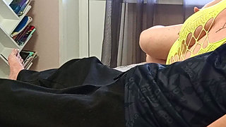 high-quality blowjob from stepmom with cum swallowing