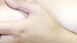 Pulling Hair with Tweezers on Natural Big Tits!