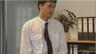 The Office, The Secretary Bends Over And The Boss Falls For It