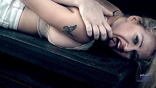 Larissa Tied In The Pose For Tickle And Bondage Blowjob! With Larissa Leite