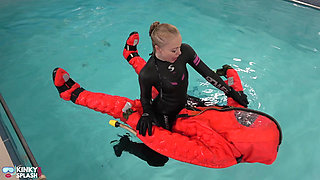 Human Life Raft - Inflated Suit Slave Pool Domination