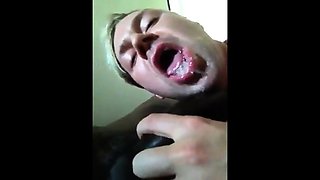 Amateur White Guy Sucks a Big Black Cock