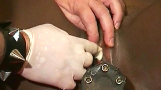 Tied up ebony French bitch enjoys BDSM action