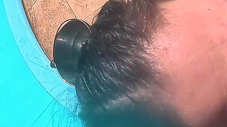 Wet Big Ass Brunette Gets Face Fucked by the Pool