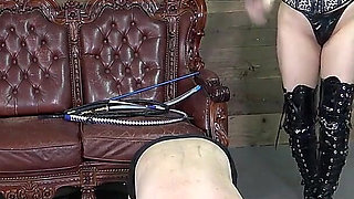 Two Masochists Compete Whipping Game, Each Time, Winner Get Reward of Mistress's Saliva, Loser Receives Whipping Punishment