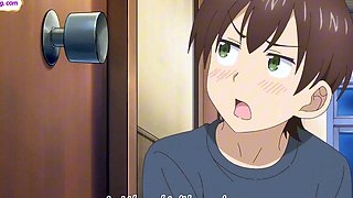 Tiny guy overwhelmed by tall athletic anime giantess babes