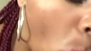 Red Braided Ebony MILF Rides to Facial