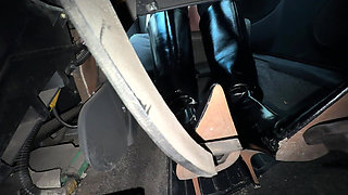 Black Leather Outfit Hard Revving in Lanos POV