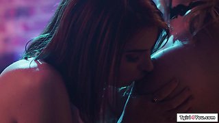 TS Janie Blade fucks a milf at pool hall