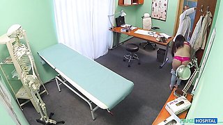 Fake doctor with a big cock screwed a hot brunette Lady More