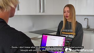 A blondie who's eager to have a taste