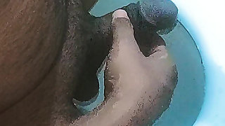 Masterbating in toilet