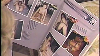 Hot blonde 80s porn queen in sexy lingerie has strap-on fuck with her girlfriend