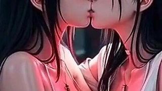 Kiss Video, Cute Nurse Women Kissing Together