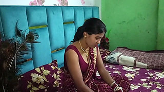 I went to Chachi room because her husband went outside and we share single bed fuck her Full Hindi Viral Video