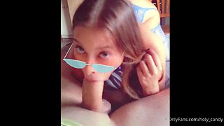 Amateur gloryhole blowjob and cumshot