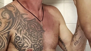 Horny Latina Brunette Pees on Old Grandpa and Gives Her Tight Pussy to His Big White Cock as a Reward