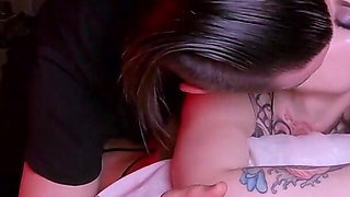 Dripping Cum in Mouth After Massage and BDSM Spanking