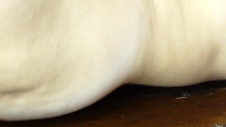 Real Fisting Squirting Orgasm Big Natural Tits Hot Young MILF on Wooden Table