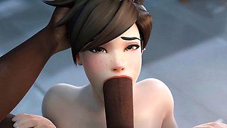 Tracer Meets 3 Bbcs & Services Them One-by-one - 3D Overwatch Porn