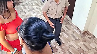Busting Latina stepdaughter filming content and fucking her instead