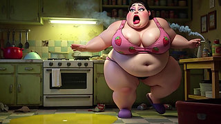 Smoking Pregnant BBW Pisses on Floor - Horny with Massive Belly