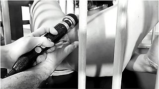 Tied kitten squirms as pussy and ass are teased to squirting surrender