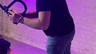 Behind the Scenes: Caged Sub Gets Destroyed by His Mistress’s Strap-on - BDSM - French Pegging