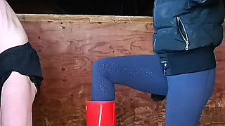 Boots Versus Balls, Extremely Hard Hunters Wellingtons Ballbusting in the Stables