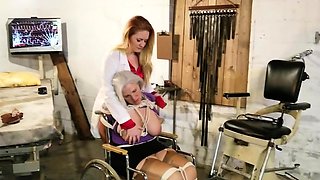 Blonde fetish lesbians fist themselves in hi definition