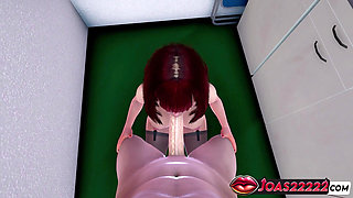 Mary, the Office Slut in Stockings - Experience Domination with Stockade Femdom Blowjob for Big Dick, Pussyjob Teasing, Footjob